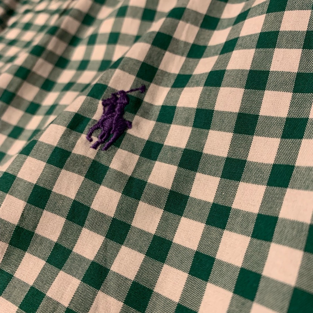 Lightly Worn Ralph Lauren Green Gingham Shirt